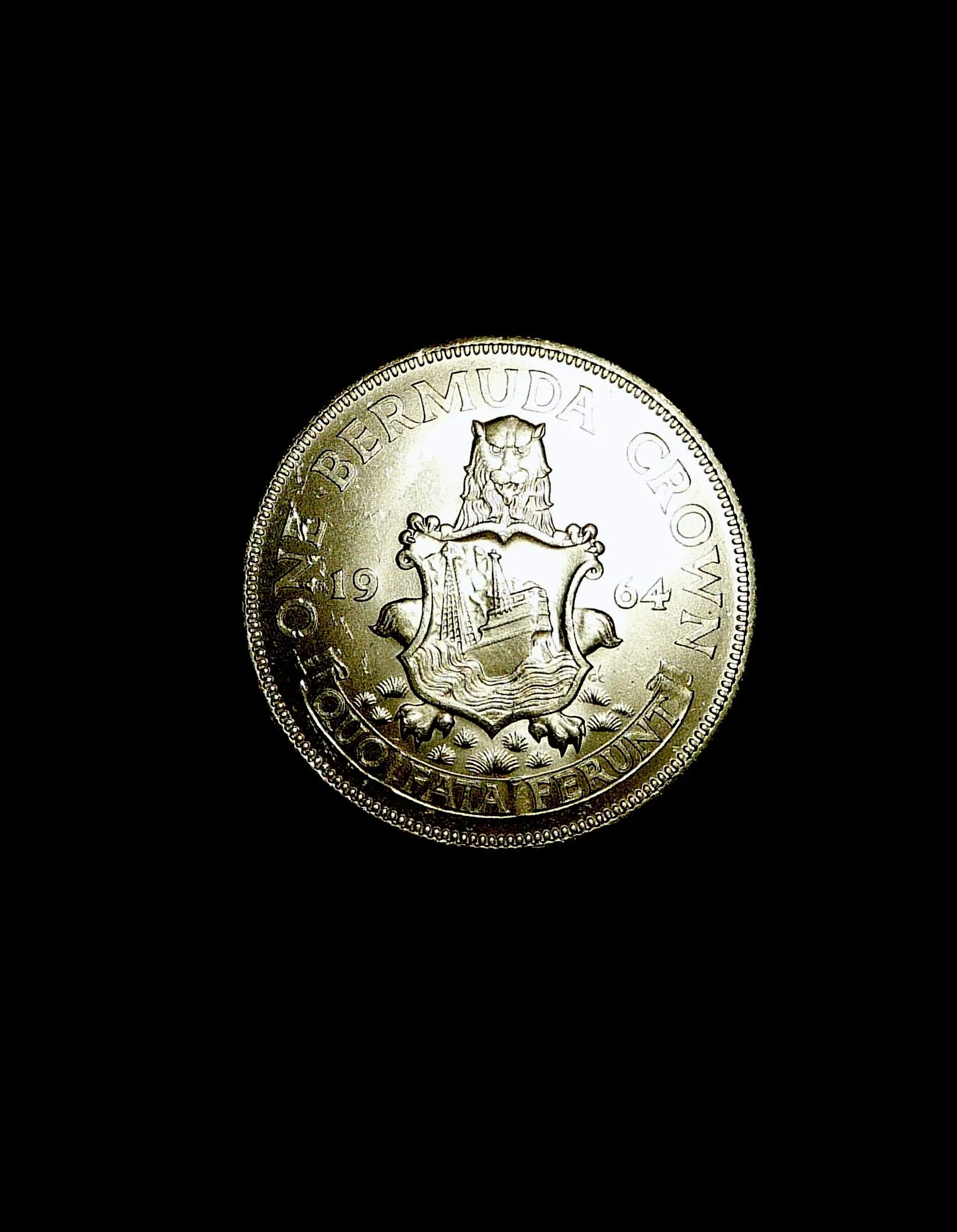 1964 Bermuda Silver One Crown BU — www.blackrabbitcoins.com
